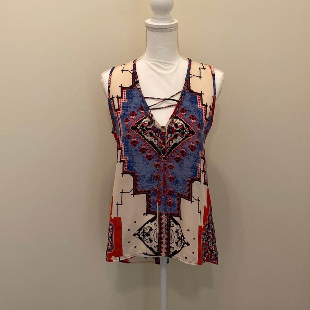 Sleeveless summer top.
